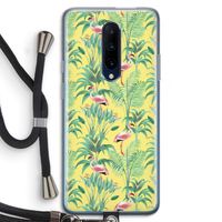 Flamingo party: OnePlus 7 Pro Transparant Hoesje met koord