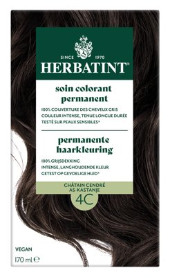 Herbatint Permanente Haarkleuring As-Kastanje 4C