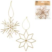 Kersthanger Snowflake metaal goudkleurig 11,5 cm set van 2 | 48 stuks