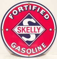 Skelly Fortified Gasoline Emaille Bord 12" / 30 cm - thumbnail