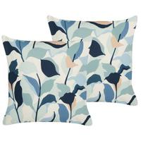 Beliani-VEGLINO-Tuinkussen set van 2-Blauw-45 x 45 cm-Polyester - thumbnail