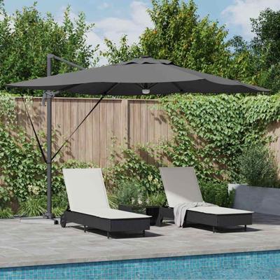 VidaXL Roma parasol met led-striplichten antraciet 286 x 284 x 270 cm