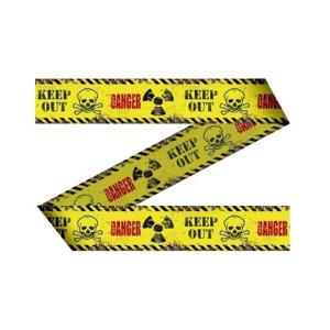 Geel markeerlint Keep out Danger - 1,5 meter - Halloween / horror versiering