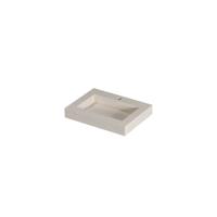 INK Pitch Wastafel keramische slab bak met drain en front en side skirts 1 kraangat 60x45x9 Travertin mat