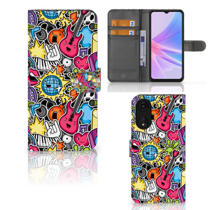 OPPO A78 5G | A58 5G Wallet Case met Pasjes Punk Rock