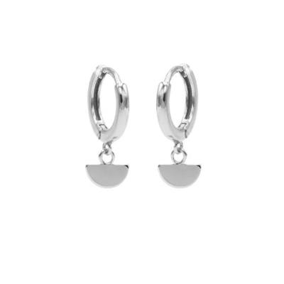Karma Oorringen Hinged Hoops Half Disc | Zilver