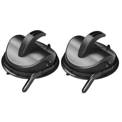 Set van 2x stuks ophanghaak met zuignap zwart 12 cm Set van 2x stuks ophanghaak met zuignap zwart 12 cm