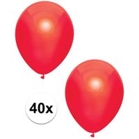 Rode metallic ballonnen 30 cm 40 stuks