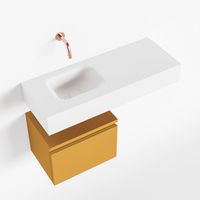 Toiletmeubel Mondiaz Andor | 80 cm | Meubelkleur Ocher | Lex vrijhangend wastafel Talc Links | Zonder kraangat