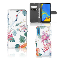 Samsung Galaxy A7 (2018) | Telefoonhoesje | Met pasjeshouder | Bird Flowers