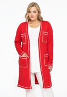 Yoek Vest met contrasterende biezen | Rood | Maat 54/56