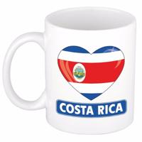 Hartjes vlag Costa Rica koffiemok - drink beker - white - 300 ml - supporters