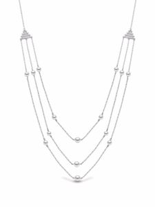 Yoko London collier Sleek en or blanc 18ct orné de perles d'eau douce et de diamants - Argent