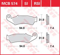 TRW Remblokken, en remschoenen voor de moto, MCB574SI Sinter offroad