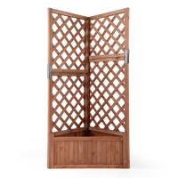 Verhoogde Tuinbak met Latwerk Verhoogde Houten Plantenbak voor Klimplanten