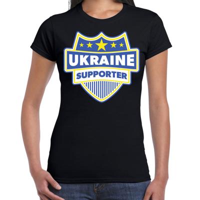 Oekraine supporters t-shirt - zwart - voor dames - Ukraine - landen shirts - kleding - sport