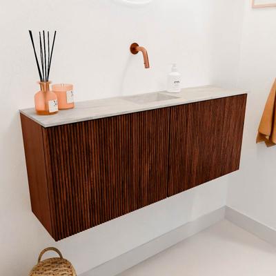 Toiletmeubel Mondiaz Joya Dlux | 100 cm | Meubelkleur Ruby | Faye wastafel Ostra Wasbak Midden | Zonder kraangat(en)