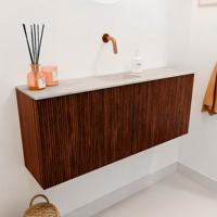 Toiletmeubel Mondiaz Joya Dlux | 100 cm | Meubelkleur Ruby | Faye wastafel Ostra Wasbak Midden | Zonder kraangat(en)