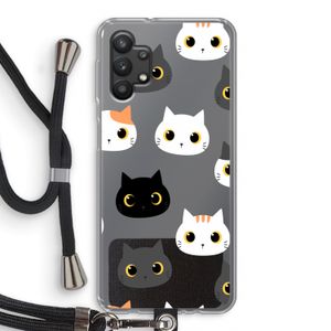 Katten: Samsung Galaxy A32 5G Transparant Hoesje met koord
