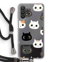 Katten: Samsung Galaxy A32 5G Transparant Hoesje met koord