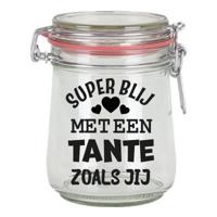 Cadeau voorraadpot - tante - glas - 10 x 7 cm - 720 ml - verjaardag cadeau - snoeppot - thumbnail