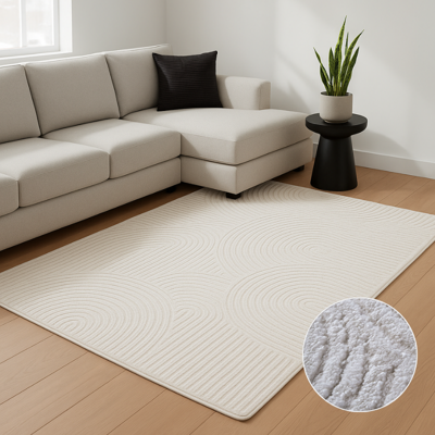 Vloerkleed Chappe Crème Wit 160x235 Cm Hoogpolig Elle Decoration - Dekbed-Discounter.nl