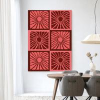 Urban Cotton Wandkleed 'Suns In Pink' 80 x 110cm in Frame - black