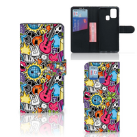 Samsung Galaxy M31 Wallet Case met Pasjes Punk Rock