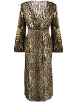 Roberto Cavalli robe portefeuille mi-longue à imprimé animalier - Tons neutres