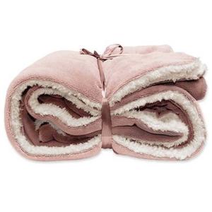 Unique Living | Lars coral fleece|suede plaid 150x200cm old pink