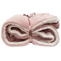 Unique Living | Lars coral fleece|suede plaid 150x200cm old pink