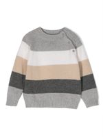 Il Gufo pull en laine mérinos à design nervuré - Gris