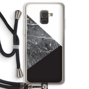Combinatie marmer: Samsung Galaxy A8 (2018) Transparant Hoesje met koord