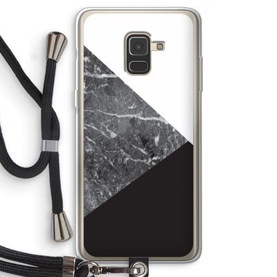 Combinatie marmer: Samsung Galaxy A8 (2018) Transparant Hoesje met koord