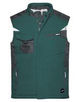 James & Nicholson JN825 Craftsmen Softshell Vest -STRONG- - Dark-Green/Black - XS