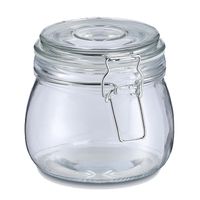 Voorraadpot/bewaarpot Alfie - 500 ml - glas - beugelsluiting - D11 x H11 cm - thumbnail