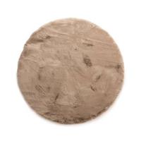 Tapeso Fluffy vloerkleed rond - Comfy Deluxe taupe - 100 cm rond