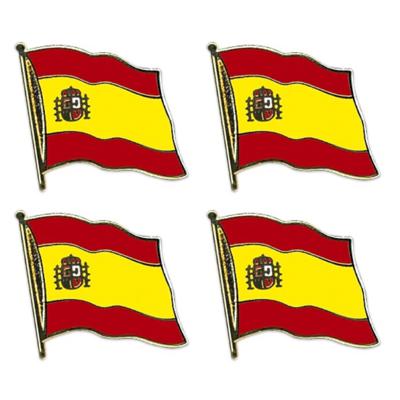 Pin Vlag Spanje - 4x stuks - 2 cm - vlaggen speldje - supporter - mini broche