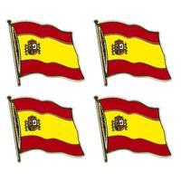 Pin Vlag Spanje - 4x stuks - 2 cm - vlaggen speldje - supporter - mini broche