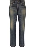 Dolce & Gabbana jean droit à finitions à effet usé - Bleu