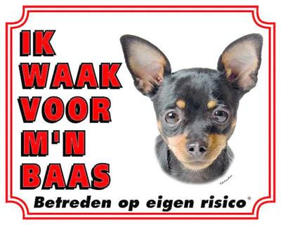 Chihuahua Waakbord Zwart - Ik waak voor mijn Baas Chihuahua Waakbord Zwart - Ik waak voor mijn Baas