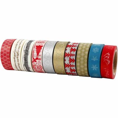 Creativ Company Masking tape, kerstmis, b: 15 mm, 10x10 m/ 1 doos
