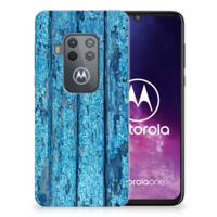 Motorola One Zoom | Bumper Hoesje | Wood Blue