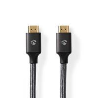 Nedis CVTB34000GY10 High Speed ??hdmi™-kabel Met Ethernet Hdmi™ Connector Hdmi™ Connector 4k@60hz Arc 18 Gbps 1.00 M Rond Katoen Grijs / Gun Metal Grijs Cover Window Box