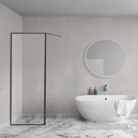 Aqua Vista Diasi inloopdouche - 60x200cm - 8mm - helder nano coating glas - frame - mat zwart R-BE-2120-60-FFG