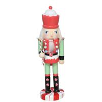 Notenkraker decoratie figuur/beeld - 8 x 6 x 25 cm - gekleurd - rood/groen - kunststof - thumbnail