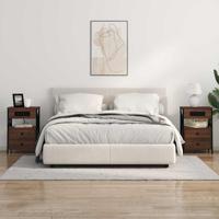 Nachtkastje met Oplaadstation 2 pcs Bruin Eiken 40 x 31 x 60 cm