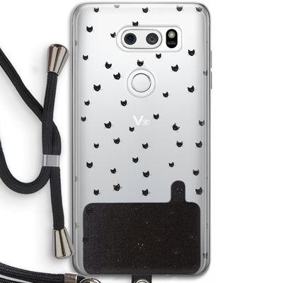 Kleine kattenkopjes: LG V30 Transparant Hoesje met koord