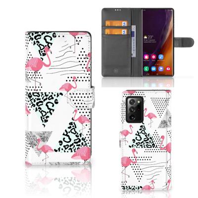 Samsung Galaxy Note20 Ultra | Telefoonhoesje | Met pasjeshouder | Flamingo Triangle