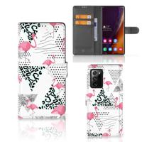 Samsung Galaxy Note20 Ultra | Telefoonhoesje | Met pasjeshouder | Flamingo Triangle